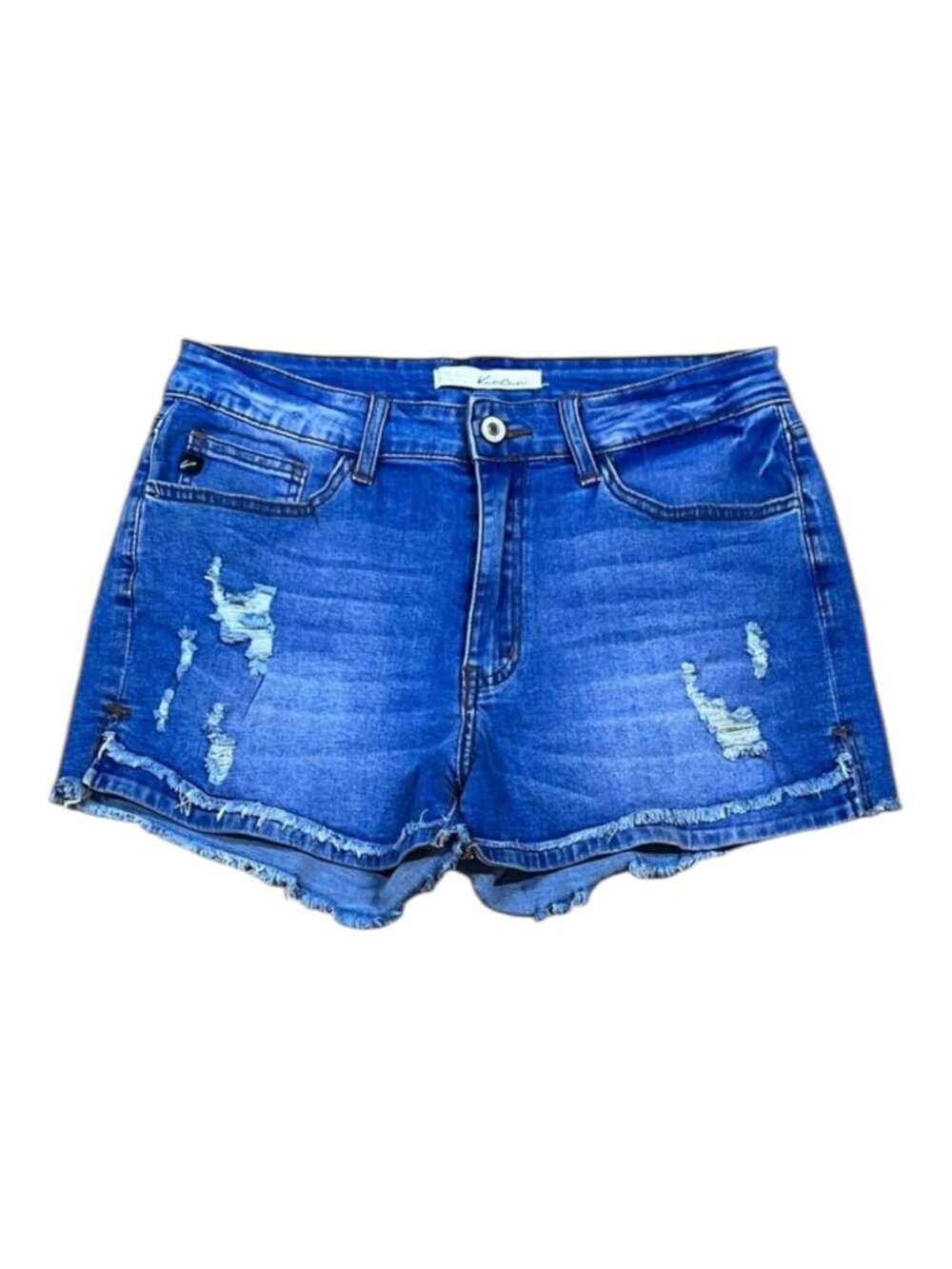 KanCan Distressed Mid-Rise Denim Shorts